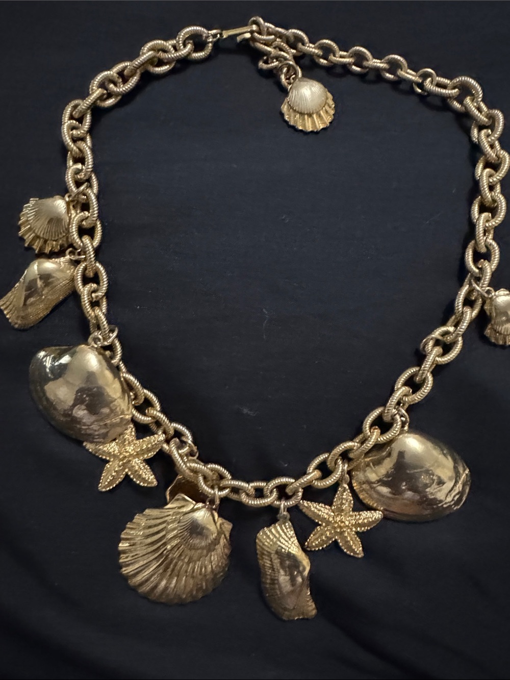 Gold-Tone Seashell Charm Necklace - Women Jewelry
